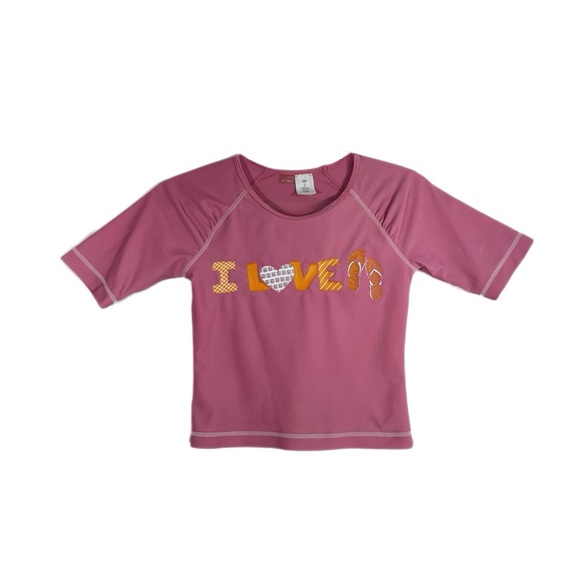 Old Navy Girls  I Love 🩴🩴 Swim Shirt - Picture 1 of 5